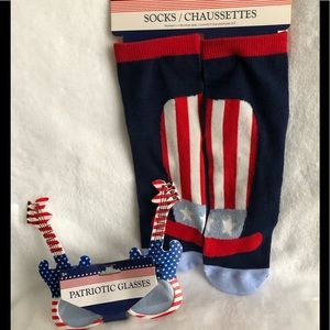 Patriotic socks and glasses